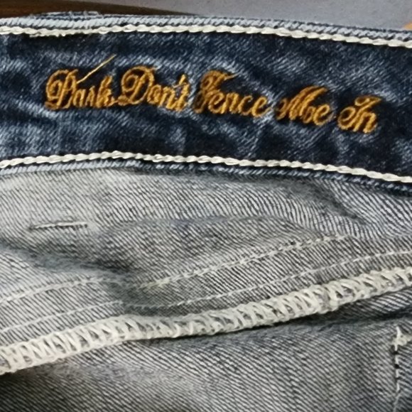 CowGirl Tuff Jeans W 29 L 35 *Like New* "Dark Don't Fence Me In" - Picture 13 of 15